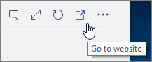 Screenshot of Teams channel menu Go to website icon