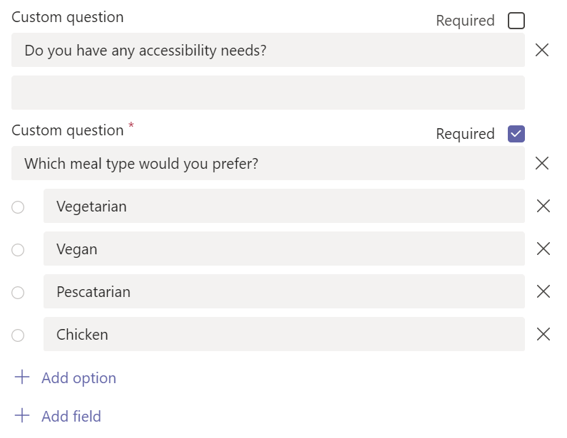 Custom choice question.