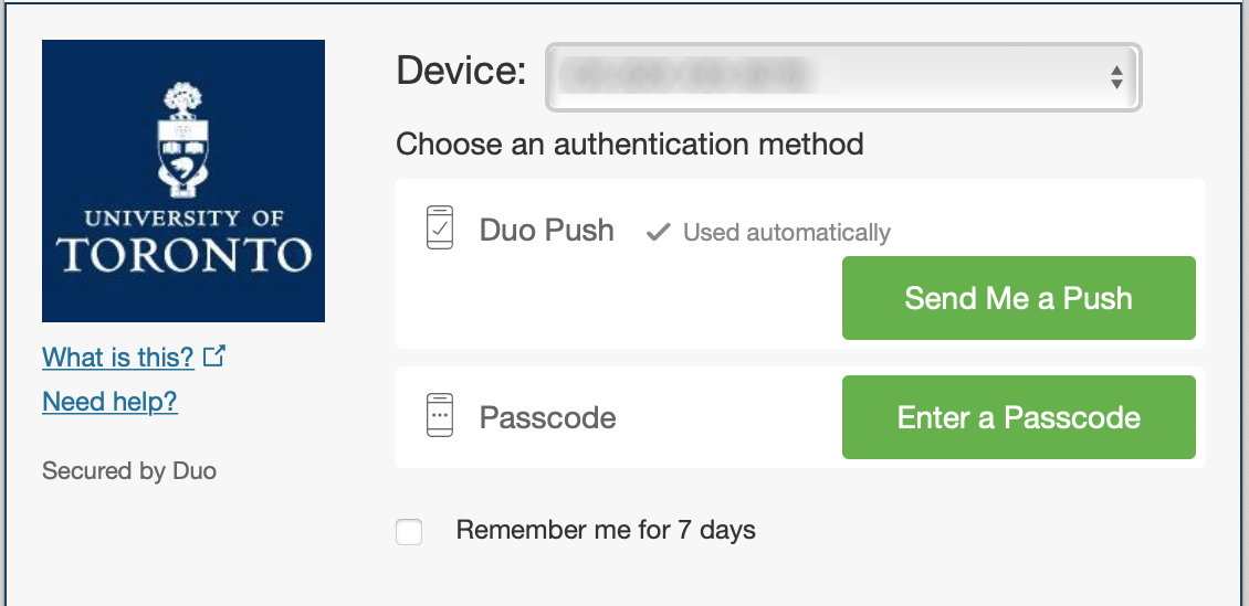 DUO multi-factor authentication