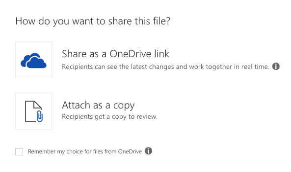 File share option window