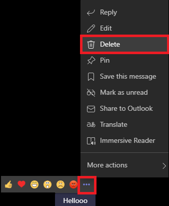 Sent message options