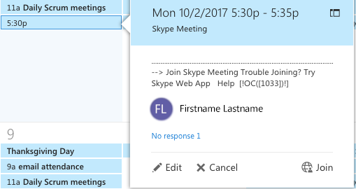 Skype meeting details