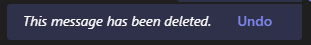 Undo option for deleted message