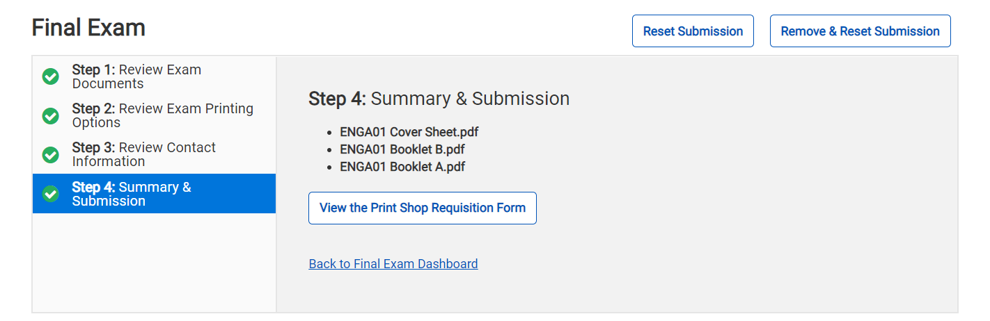 Final Exam Module - Summary & Submission