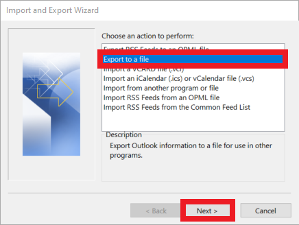 Export Wizard