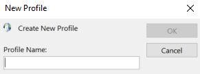 A screenshot of the New Profile window.