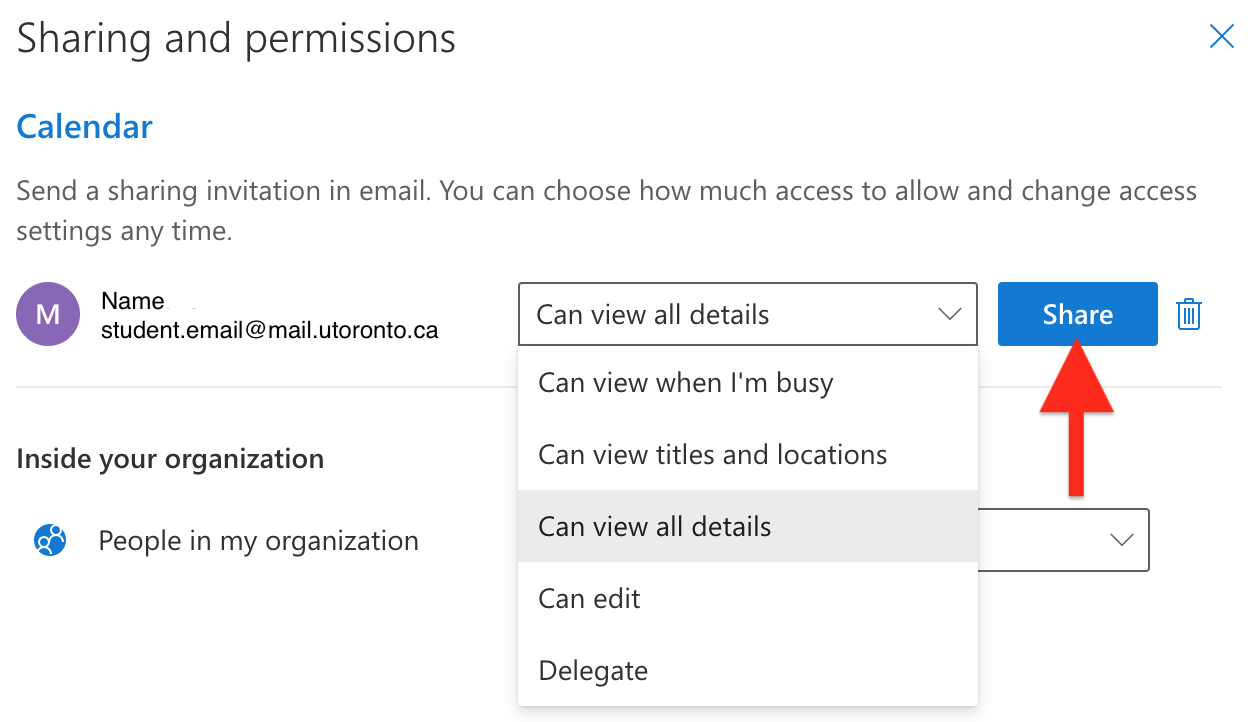 Viewing permissions