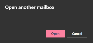 Text input for shared mailbox