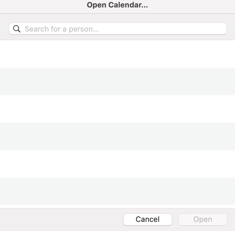 Open calendar menu