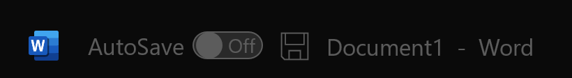 AutoSave toggle off
