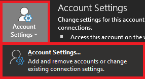 Account settings option