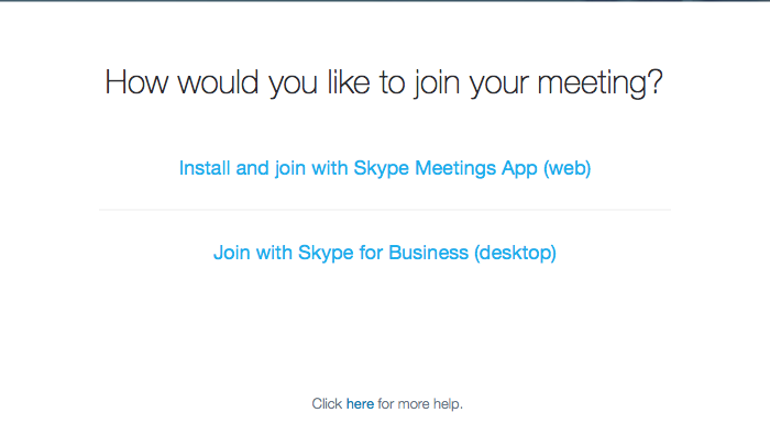 How would you like to join your meeting?