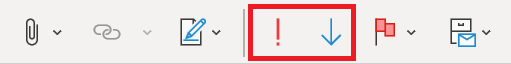 Importance options in Outlook menu