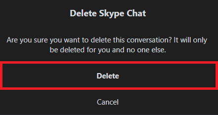 Delete skype chat dialog