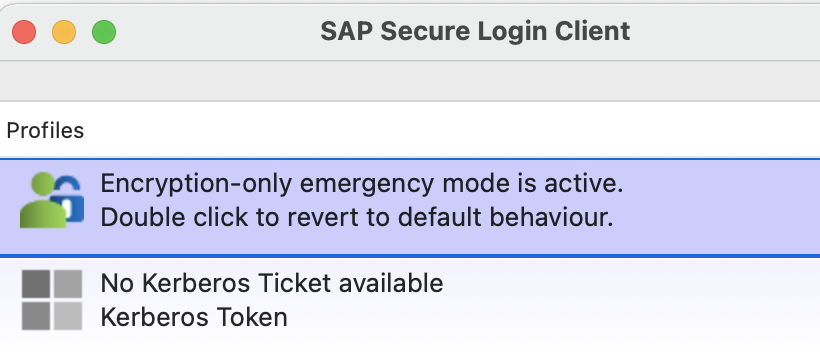 Toggle Encryption only mode if it is not selected on SAP Secure Login Client Preferences