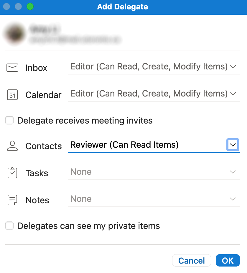 Delegate permissions