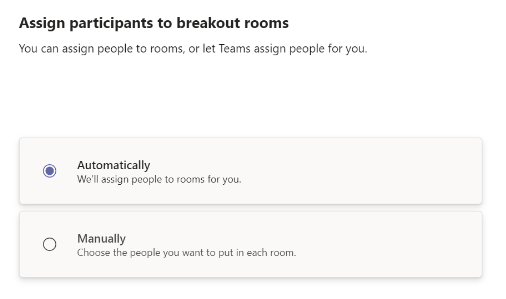 Participant assignment options.