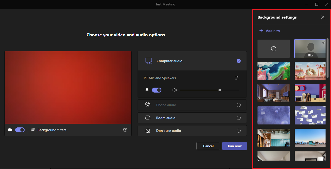 Choose you video and audio options window