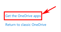 Get the OneDrive apps link