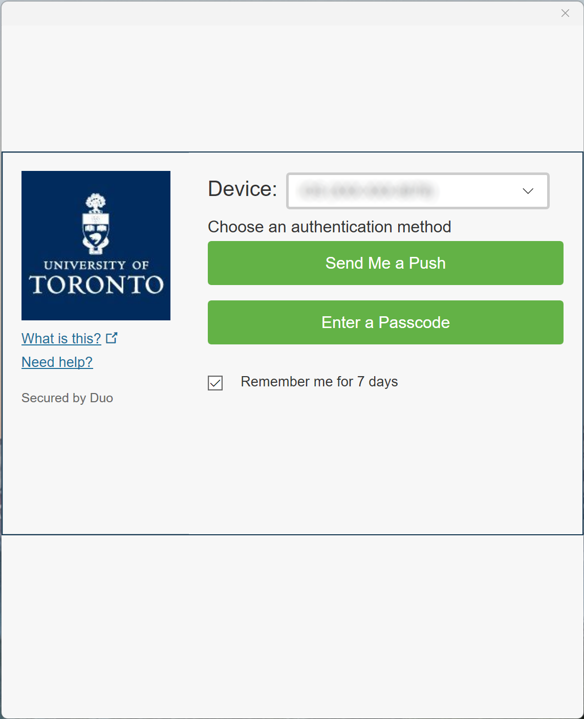 DUO multi-factor authentication