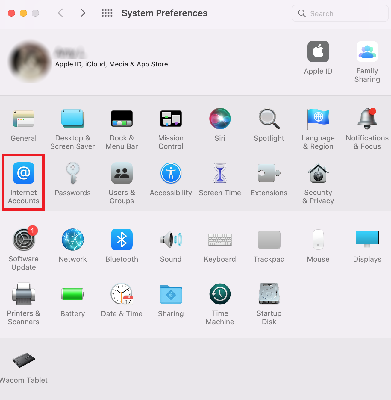 A screenshot of the System Preferences window.