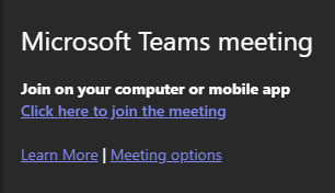 Microsoft Teams meeting email invitation.