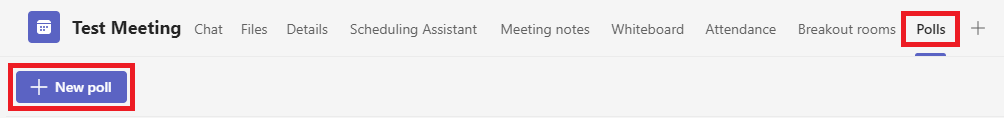 Polls tab in Teams