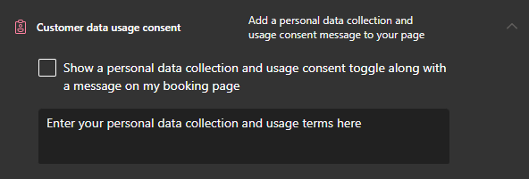 Customer data usage consent