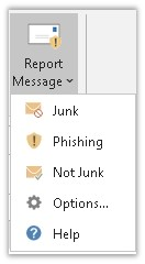 Report message dropdown options