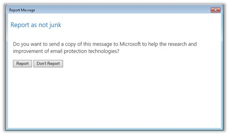 Report message copy sent to Microsoft consent