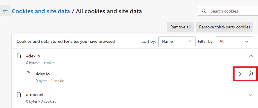 All cookies and site data