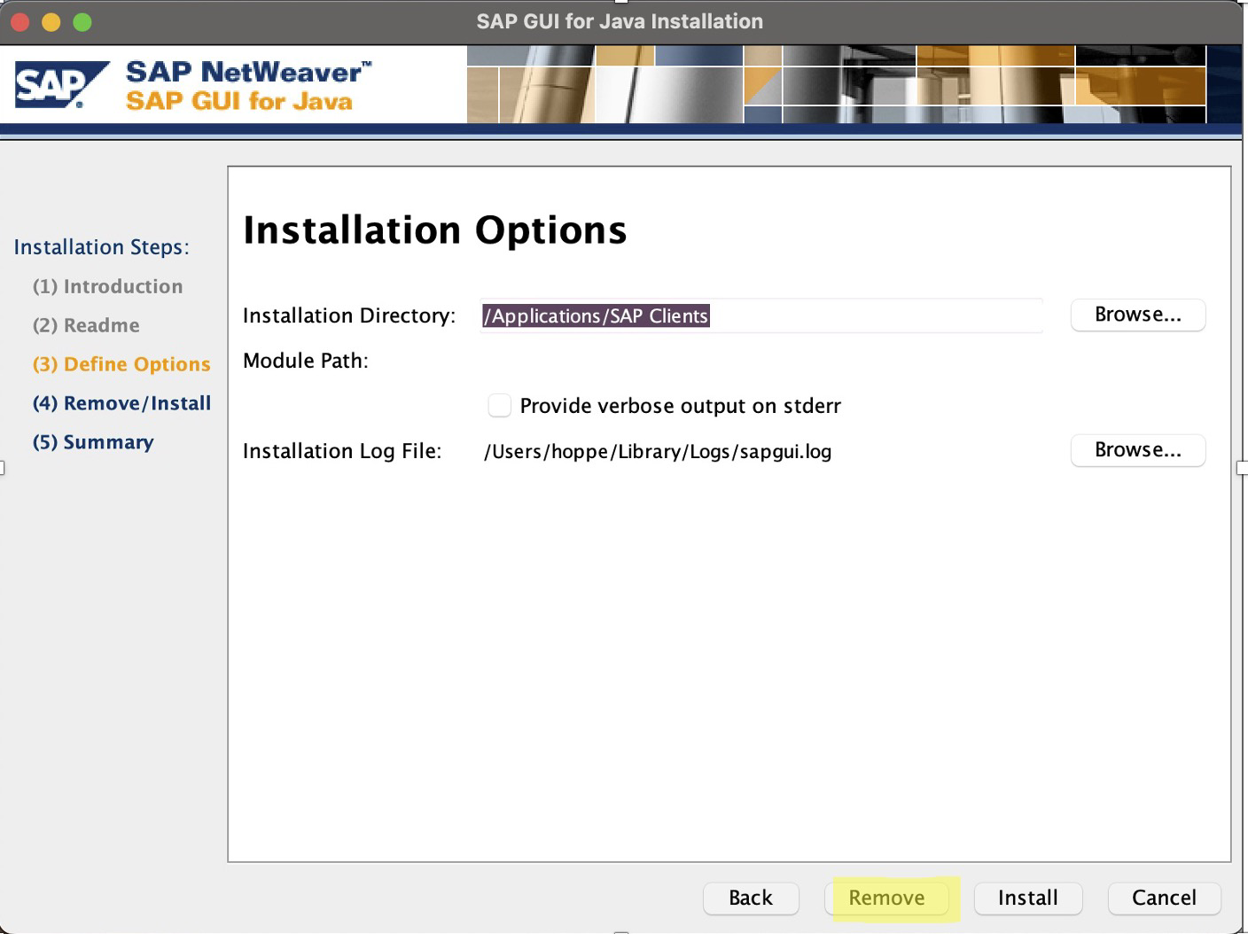 SAP GUI install locations