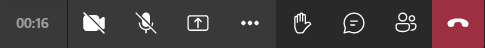 Teams meeting controls toolbar