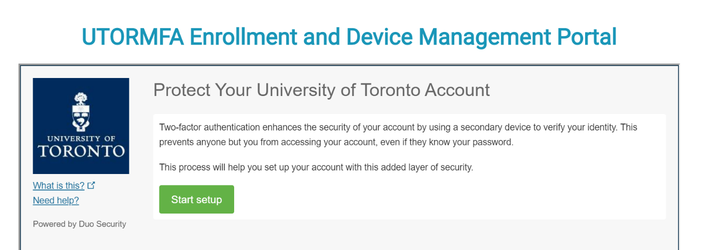 MFA Enrolment screen 1