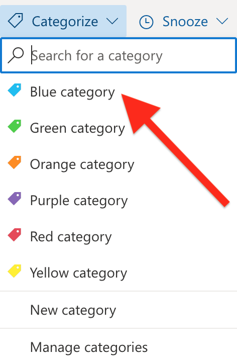 Category dropdown