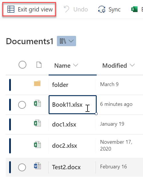 Use Edit in grid view to rename multiple items in a SharePoint library