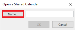 Open a shared calendar window