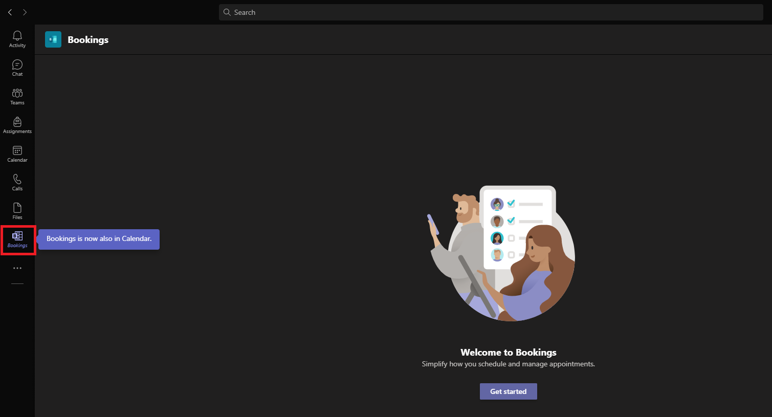 Bookings open in Teams