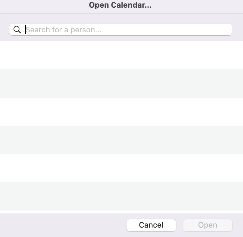 Open calendar window