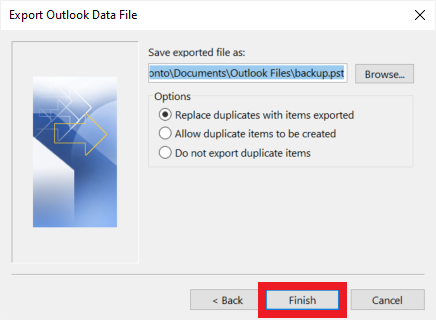 Export to a file - Save exported file as